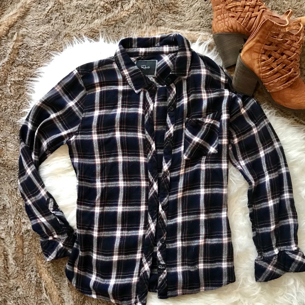 Rails Plaid flannel Button down small